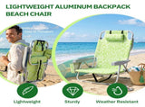 1 PCS Aluminum Beach Chair, 8.5 Inch Seat Height Yellow Tribal Pattern, Adjustable Folding Chair 24798365