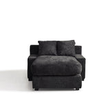 ZUN Modern Luxury Sofa Couch for Living Room Quality Upholstery Sleeper Sofa Bed Daybed Black W1097P232982