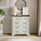 Modern White 5-Drawer Dresser for Bedroom - Ample Storage Wide Chest of Drawers, Sturdy & Safe W1785P238909