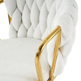 Modern design High stool Gold Plated legs Kitchen Dining White linen bar chair, suitable for Cafe W210P201267