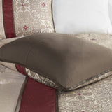 ZUN Cal King 7 Piece Jacquard Comforter Set with Throw Pillows B03597223