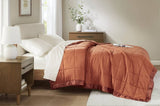 1 PCS Full/Queen Lightweight Down Alternative Blanket with Satin Trim Orange B035P319518