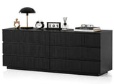 Handleless 6-Drawer Dresser with Grille Finish P2 Particleboard MDF & Melamine Veneer 57528070