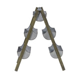 Farmhouse Foldable Reed Galvanized and Wood Ladder Planter 14.2" x 7.5" x 70.9" W2078P322239