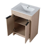 ZUN 24" Freestanding Bathroom Vanity with 2 Soft-Close Cabinet Doors ,Only Vanity without W99972838