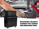 Rolling Tool Chest, 5-Drawer Tool Box Organizer w/Lockable Wheels Sliding Drawers Detachable Top W110265907