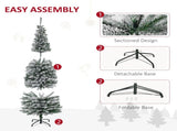 6' Tall Unlit Snow-Flocked Slim Artificial Christmas Tree with Realistic Branches and 492 Tips-Does 60727428