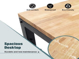 48" Heavy-Duty Adjustablebench for Garage, Rubber Wood Shop Table with Metal Wheels, Hardwood 13436903