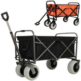 Two Pieces Heavy-Duty 500lb Capacity Beach Wagon w/9" Pneumatic Tires & Steel Frame Compact 225lb W2932P253154