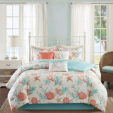7 Piece Cotton Sateen Comforter Set Coral Queen B03596888