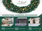 72in Pre-lit Christmas Wreath, Lighted Artificial Xmas Wreath with 300 Warm White Lights and 1200 97320150