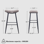 ZUN Counter Height Bar Stool Set of 2 for Dining Room Kitchen Counter Island, Linen fabric Upholstered W1439125930