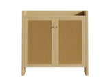 42.5" Tall Rattan Shoe Cabinet with Doors, 6-Tier Wooden Freestanding Shoe Storage Organizer with 98951405