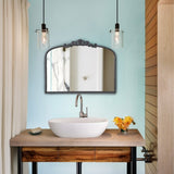 40" x 31" Classic Design Large Arch Mirror and Baroque Inspired Frame for Living Room Bathrrom W2078127697