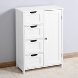 White Bathroom Storage Cabinet, Floor Cabinet with Adjustable Shelf and Drawers W40914883