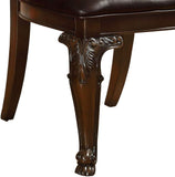 Traditional Intricate Back Design Set of 2 Side Chairs Brown Cherry Solid wood Chair Padded B01178728