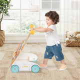 Wooden Baby Walker with 3-Position Adjustable Heights and Smooth Wheels 90890793
