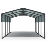 12x20 FT Metal Carport Heavy Duty with Reinforced Frame, Outdoor Garage Multi-Use Canopy Car 75477848