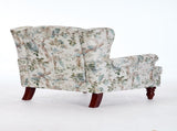 Modern Accent with Retro Wood Legs, Comfy Upholstered Armchair, Floral Design Single Sofa 11722418