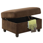ZUN Chocolate Storage Upholstery Ottoman B062P189140
