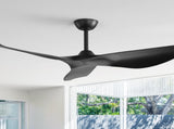 New Arrival 38-Inch Black Ceiling Fan Without Light,3 ABS Blades&Powerful DC Motor,1/4/8H Timer 31437932