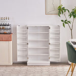 ZUN 103.5*60*30cm Simple Triamine Adjustable Shelves Sideboard With Door Cabinet White 35702692