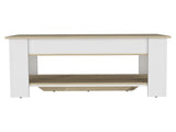 Karmen 1-Shelf Lid Top Storage Table Light Oak and White B06280111
