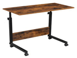 Rolling Desk Adjustable Height Mobile Side Table with Wheels Retro P2 Chipboard Steel 31.5x15.7in 96096727