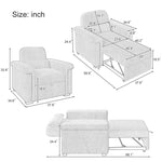 ZUN 3 in 1 Convertible Sleeper Chair Sofa Bed Pull Out Couch Adjustable Chair with Pillow, Adjust 63316587