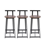 Bar Stool Set of 3 Counter Height Barstools with Back Armless Dining Chairs for Kitchen Island W1757P265185