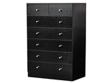 Black matte finish particleboard with melamine veneer, 66*40*131cm, 52 drawer cabinet, matte gold 25093354