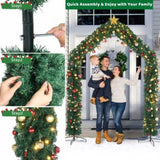 240*40*260cm 1650 Branches PVC Christmas Arch Holiday Arch Decoration Green 64254246