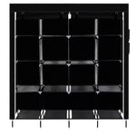 ZUN 67" Clothes Closet Portable Wardrobe Clothes Storage Rack 12 Shelves 4 Side Pockets Black 90329775