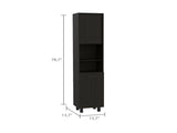 Thorndike 2-Shelf Rectangle Pantry Cabinet Black Wengue B06280432