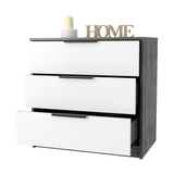 ZUN Smokey Oak and White 3-Drawer Dresser B06280496