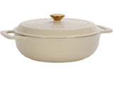 Cast iron 6QT cooking pot - ceramic white - comes with two silicone gloves - Enamel pot 98601897