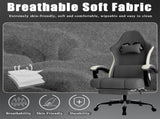 Ergonomic Gaming Chair with Pocketed Spring Cushion, Breathable Fabric Computer Chair with Footrest, 33802850