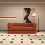 Convertible Sleeper Sofa Bed with Cylindrical Pillow, Corduroy Folding Mattress Couch with W1960P281949