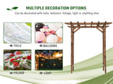 79" Wooden Garden Arbor Arch Trellis with Pergola Roof for Climbing Vines, Wedding & Party Decor 82051507