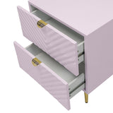 Pink High Gloss 2-Drawer Nightstand B062P209010