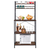 5-Tier Bakers Rack with 10 S-Shaped Hooks, Industrial Microwave Oven Stand, Free Standing 55910941