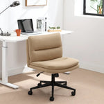 ZUN Office Chair Armless Criss Cross Legged Chair with Wheels, Comfy Home Office Desk Chairs, Adjustable W1521P191314