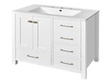 30'' Bathroom Vanity with Ceramic Sink Combo, Solid Wood Frame Bathroom Storage Cabinet, N710P194420K