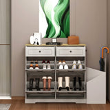 Shoe Storage Cabinet with 2 Drawers, 4 Flip Drawers, Freestanding Shoe Cabinet Organizer with W1120P290633