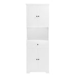 ZUN Tall Bathroom Cabinet with Four Doors, Large Storage Space Open Shelve, Upper Storage Cabinet, White 82111531