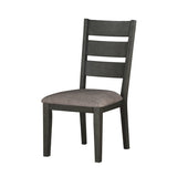 Transitional Side Chairs 2pc Set Wood Frame Padded Seat Casual Look Neutral Toned Fabric B01143653
