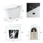 ZUN Luxury Smart Toilet with Dryer and warm water, Elongated Bidet Toilet with Heated Seat, with Remote WF314235AAA