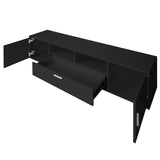 ZUN Modern TV stand with LED Lights Entertainment Center TV cabinet with Storage for Up to 75 inch for W162594688