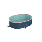 3.65m oval free inflatable garden PVC swimming pool dark blue W2710P337296