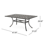 ZUN Outdoor Rectangular Cast Aluminum Dining Table, Shiny Copper 64857.00